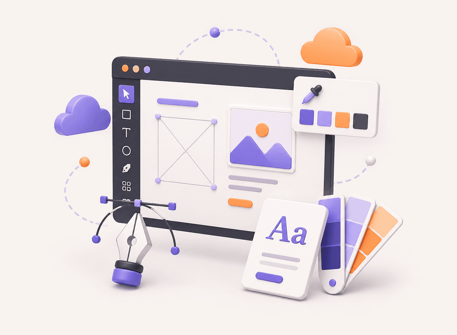 Illustration of the design phase of the web development process