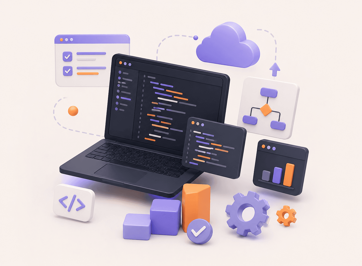 Illustration of the development phase of the web development process