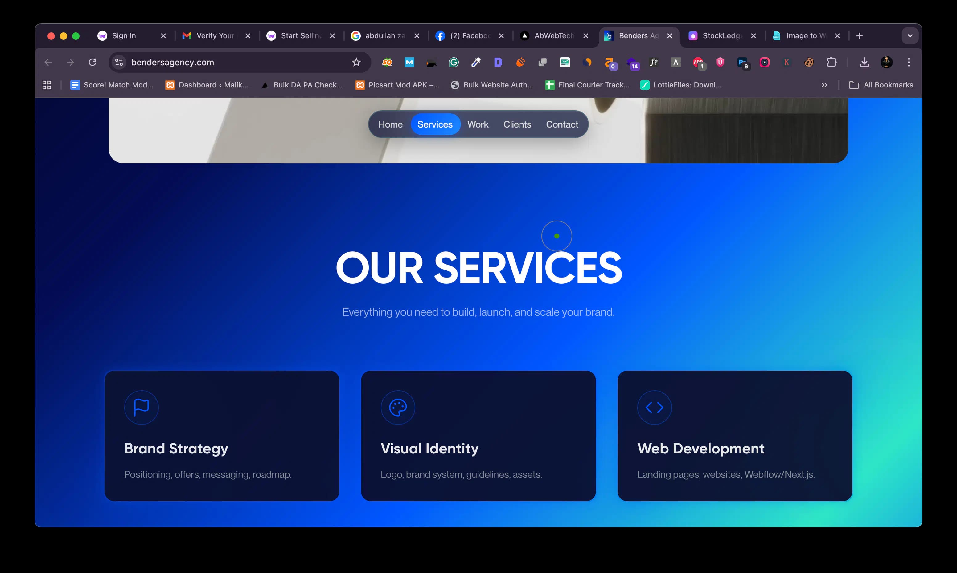 Benders Agency — Corporate Brand Site web project built by Mudassar Zafar